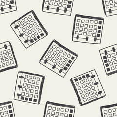 Sticker - Monthly calendar doodle drawing seamless pattern background