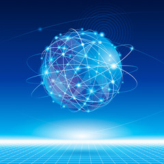 Poster - Global network connection abstract background.