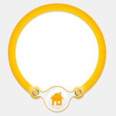 Yellow circular frame for your text and home icon