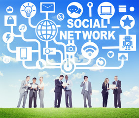 Wall Mural - Business People Meeting Connection Communication Social Network