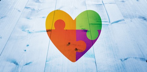 Poster - Composite image of autism awareness heart