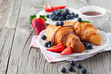 Wall Mural - Fresh croissants