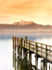 Wall Mural - jetty on lake chiemsee (168)