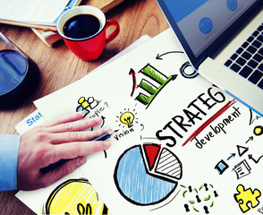 Sticker - Strategy Development Goal Marketing Vision Planning Hand Concept