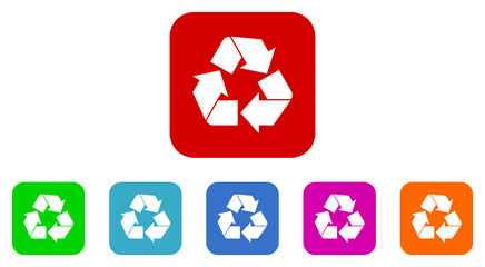 Fototapete - recycling vector icon set
