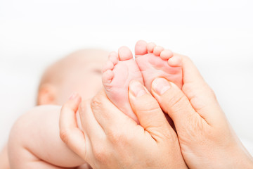 Wall Mural - Infant foot massage