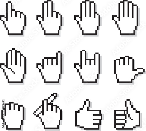Pixel Hands 01 - Buy this stock illustration and explore similar