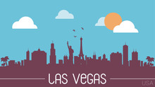 Las Vegas USA Skyline Silhouette Vector Design.