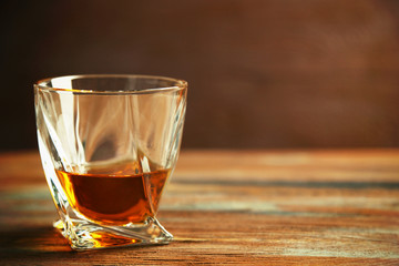 Sticker - Whiskey on wooden background