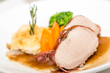 Wall Mural - Pork Tenderloin with Scalloped Potatoes