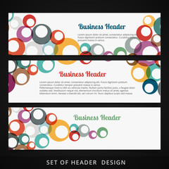 Wall Mural - set of headers with colorful circles flowing inside