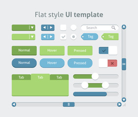 Flat style UI template, vector