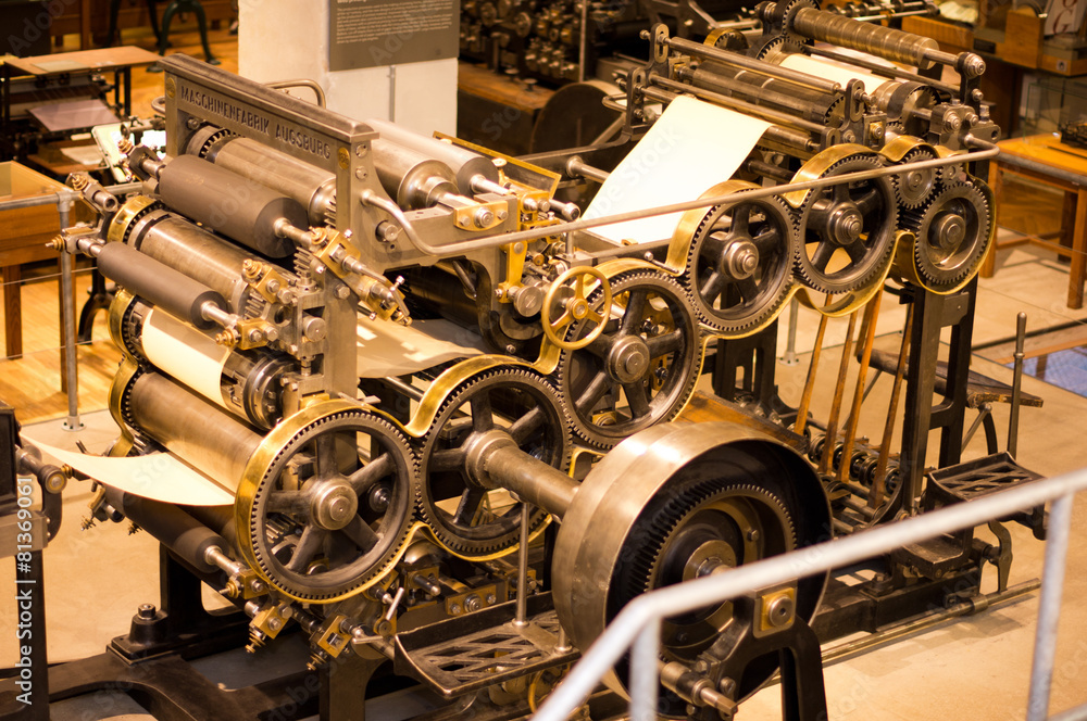 Old printing machine Stock Photo | Adobe Stock