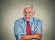 © pathdoc - Angry grumpy pissed off senior mature man gray background