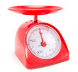 Red Kitchen Scale on white background