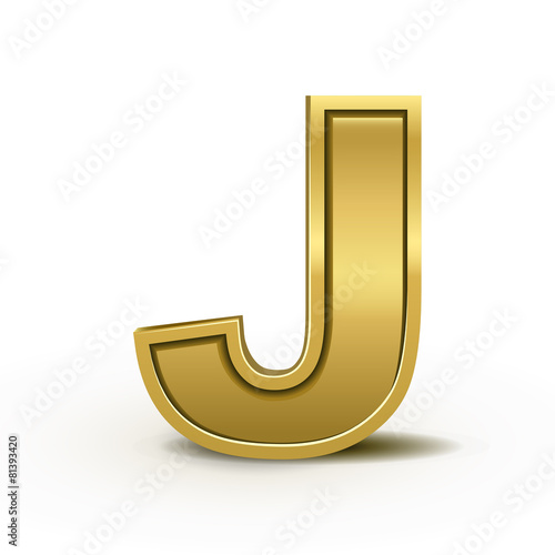 picture 3D Golden Letter J Images adobe stock