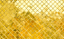 Glossy Gold Mosaic Tile Wall, Texture Background