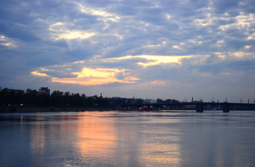 Wall Mural - View of Neva River in St.Petersburg.