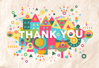 Wall Mural - Thank you quote poster design background