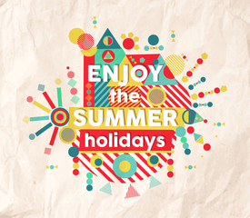 Wall Mural - Enjoy summer fun quote poster design