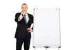© Piotr Marcinski - Male executive with ok sign near flip chart