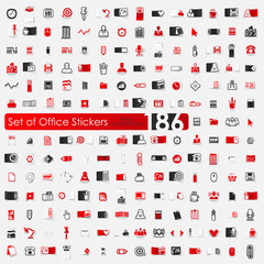 Wall Mural - Set of office stickers