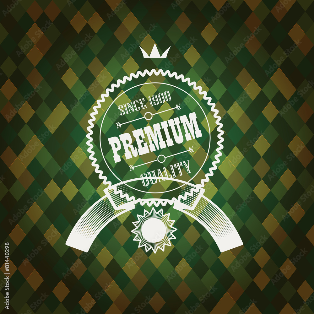 Primium quality label design. Vector lineart concept Stock Vector ...