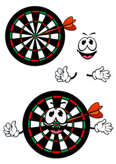 Wall Mural - Happy cartoon colorful darts target character