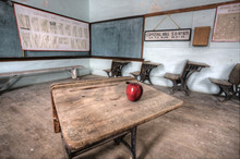 Abandoned School House Red Apple