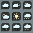 Flat design style weather icons and stickers set. Seasons theme