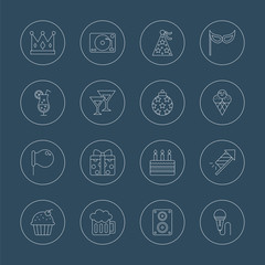 Canvas Print - party line icon set