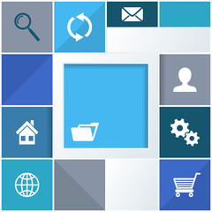 Wall Mural - Infographic background with website icons