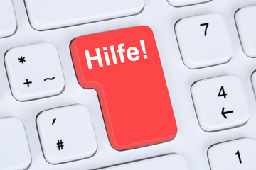 Wall Mural - hilfe button bei problem und lösung mit computer