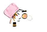 Fototapeta  - make up bag with cosmetics isolated