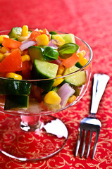 The fresh vegetable salad