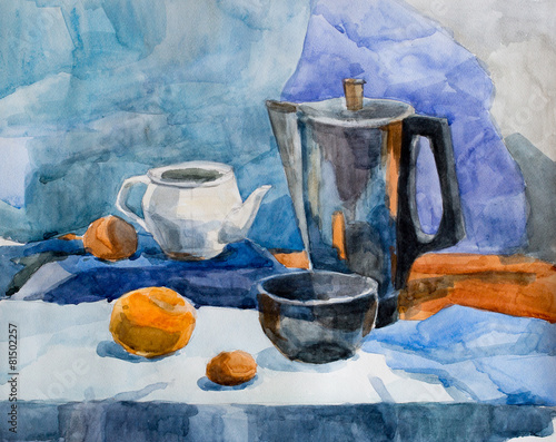 Nowoczesny obraz na płótnie Still life, watercolor drawing