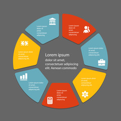 Circular infographic template for cycling diagram, graph, presen