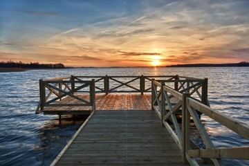 Sticker - Sunset over lake