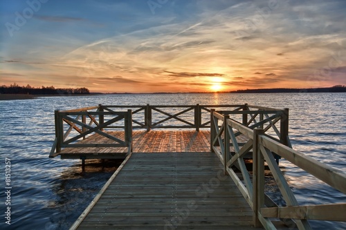 Naklejka dekoracyjna Sunset over lake