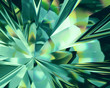3d abstract emerald green crystal background, faceted glass