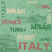 Typographic Poster Design With Italy