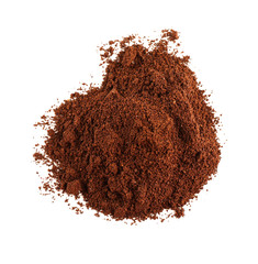 Poster - Pile of ground coffee isolated on white