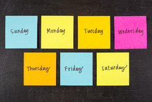 Days Of Week Stick Notes