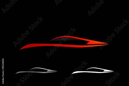 Silhouette de voiture Poster Mural XXL