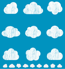Canvas Print - crayon clouds