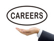 © JoyImage - careers word holding by businessman's hand