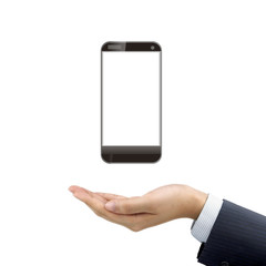 Wall Mural - businessman's hand holding smartphone