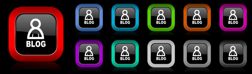 Aufkleber - blog vector icons set