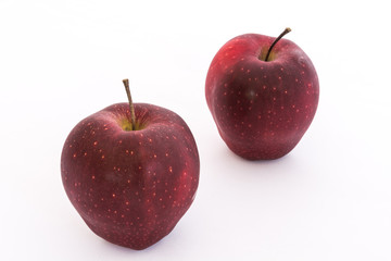 Wall Mural - 2 Red apples on white background