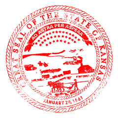 Wall Mural - Kansas Seal Rubber Stamp